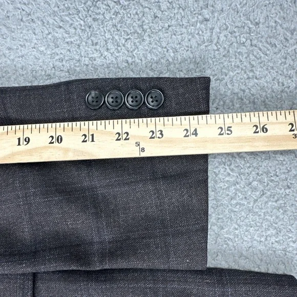 Pronto Uomo Platinum 100% Wool Blazer Men 40R Black Plaid 2 Button Double Vented - Picture 11 of 16